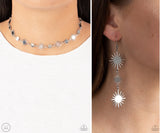 Paparazzi Astro Goddess Necklace Silver & Solar Soul Earrings Silver