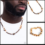 Paparazzi Stony Survivor Necklace Brown