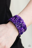 Paparazzi Starry Sequins Urban Bracelet Purple - Glitz By Lisa 