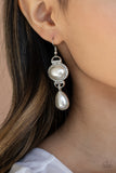 Paparazzi Icy Shimmer Earrings White - Glitz By Lisa 