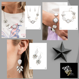 Paparazzi Eco Enchantment Necklace White, Ethereal Effervescence Earrings White & Ethereal Effervescence Bracelet White