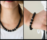 Paparazzi Royal Romance Necklace Black & Radiantly Royal Bracelet Black