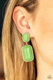 Paparazzi Meet Me At The Plaza Earrings Green (Clip Ons)