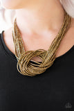 Paparazzi Knotted Knockout Necklace Brass