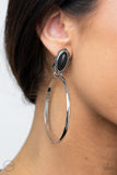 Paparazzi At Long LASSO Earrings Black - Glitz By Lisa 